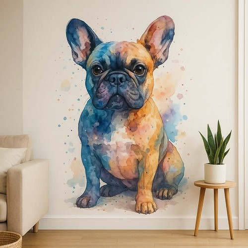 French bulldog watercolour - bulldog,