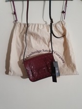 Cambridge Satchel Company "The Tiny" Oxblood Gold Dot bag New