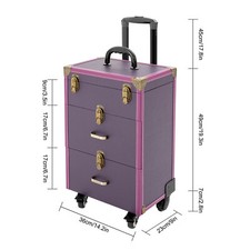 Portable Makeup Train Case Professional Cosmetic Trolley Travel Vanity Organizer