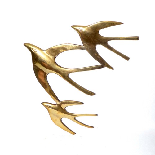 Vintage brass wall sculpture - wall,