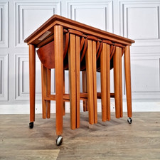 Retro Vintage Poul Hundevad Danish Teak Nest of Tables – Mid Century Modern MCM