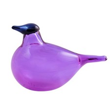 Iittala Oiva Toikka Bird "Chiffchaff" Purple Hand blown art glass Finland ED400