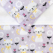 Dolls Pram Cot Bedding set - BLANKET & PILLOW SLEEPY KITTENS PUSSYCAT