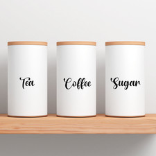 Tea Coffee & Sugar Jar Labels