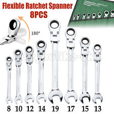 Ratchet Spanner Wrench Set Metric Combination Ratcheting Spanners 8mm-19mm 8pcs