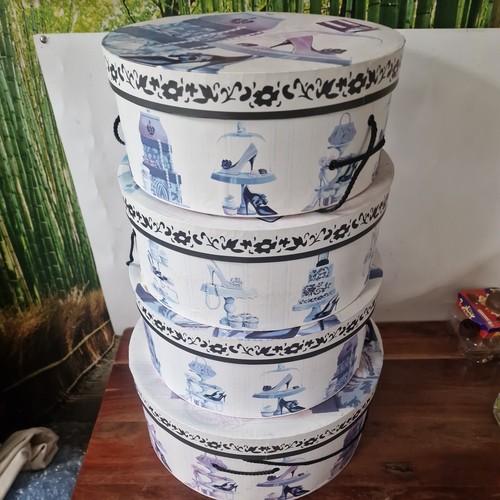 Vintage card lidded hat boxes - vintage,
