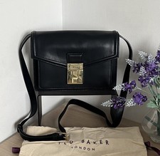 Ted Baker Kayleea Luggage Lock Black Leather Shoulder Crossbody Bag In Dust Bag