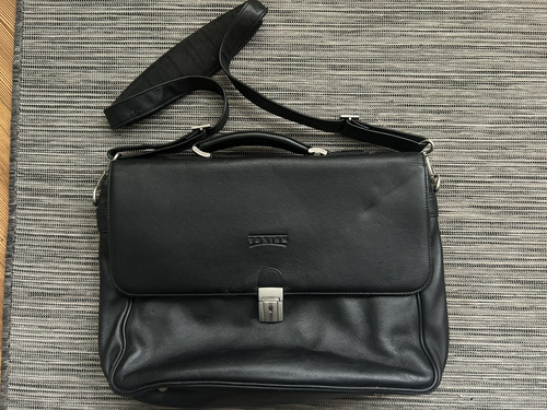 Texier black leather briefcase - texier,