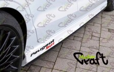 Colour Peugeot Sport Side Skirt Gloss Vinyl Car Decals Stickers x2 Default Black