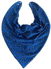 Adult Dribble Bib Special Needs Royal Blue/Tiny White  Bandana Bib Neckerchief