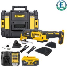 Dewalt DCS355N 18V MultiTool With Acc. + 1 x 5Ah Battery, Charger & T-Stack Case