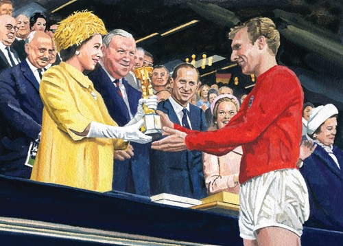Bobby moore presented with the - presented,