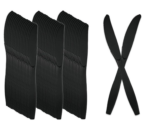 Reusable plastic knives black - plastic,