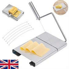 Cheese Slicer Stainless Steel Board Butter Cutter With 6 Wires Cutting Handle UK