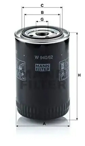 Oil filter spin w - filter,