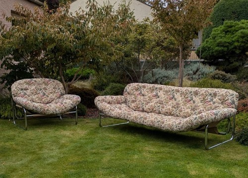 Mid century tubular sofa and - mid-century,