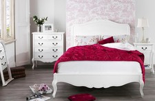  FRENCH Furniture, Stunning White bedside table, chest of drawers, wardrobe, bed