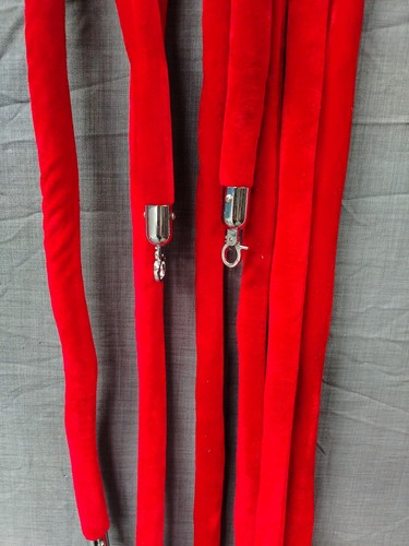 Red velvet barrier ropes - velvet,