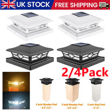 2/4x LED Solar Post Deck Cap