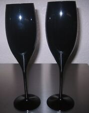 DOM PERIGNON CHAMPAGNE EVOLUTION OENOTHEQUE BLACK CRYSTAL FLUTES X 2 RARE 