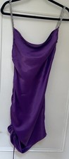 ZARA PURPLE SATIN DRAPE DRESS