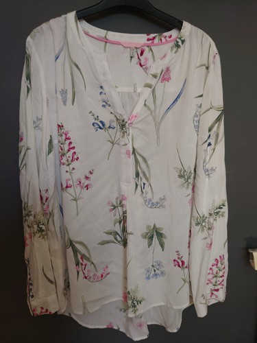 Joules top white - &, botanical