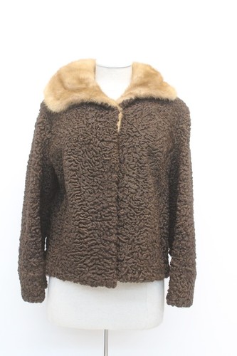 Mint brown curly lamb mink - &,