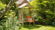 Wooden Garden Arbour Seat with Side Trellis Pressure Treated Free Delivery
