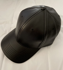 Gentsco Black 100% Genuine Leather Adjustable Backstrap Men's Hat Cap