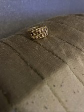 9ct 3 Row Keeper Ring , Size