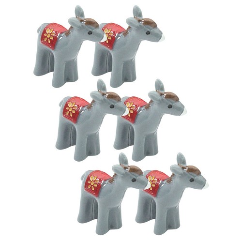 6pcs miniature donkey statues - 6pcs,