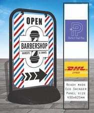 HAIRCUTS & SHAVES, Barber Shop, Pavement Sign, Display, A Board, Eco Swinger