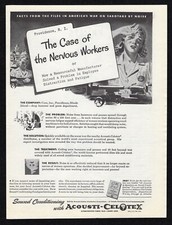 1944 Acousti Celotex Case of Nervous Workers Sound Conditioning Fatigue Print Ad
