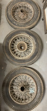 3x VINTAGE 16" 5.25 60 SPOKE WIRE WHEELS WITH TYRES