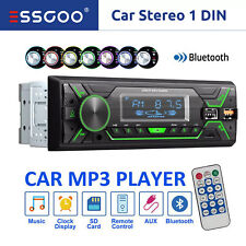 Car Stereo Radio Single 1 Din Head Unit Bluetooth FM/USB/AUX In-dash MP3 Player