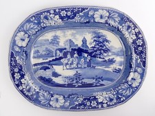 ANTIQUE STAFFORDSHIRE BLUE &