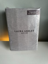 Laura Ashley Abbott Steel Large Eyelet Fully Lined Chenille Curtains