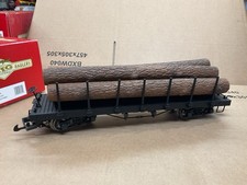 BACHMANN G GAUGE FLAT CAR LOGGING CAR WAGON W/ LOG LOAD METAL WHEELS NICE !
