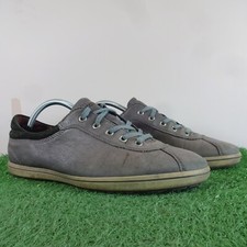 Ecco Trainers Size 8 Mens Grey Shoes Work Soft Leather Golf Lace Up Plimsoles