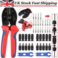 10 Pair Solar Crimp Tool Connector Spanner+PV Crimper Wire Stripper Crimping Kit