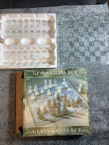 Glass chess set - glass, boxed