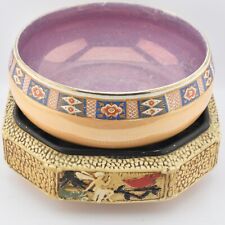 VTG Antique Sylvac Fairy Garden Bowl Newhall Pottery Peach Purple ***Some Damage