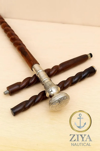 Victorian brass handle - handle, walking