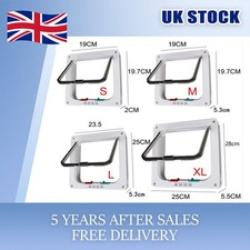 Pet door 4 way locking Small Medium Large Dog Cat Flap Magnetic White Frame UK