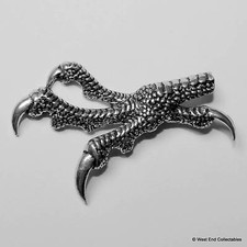 Bird of Prey Hawk Talon Claw Pewter Pin Brooch -British Hand Crafted- Falconry