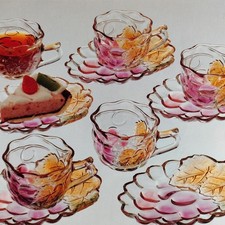Soga glass cup and saucer set of 5