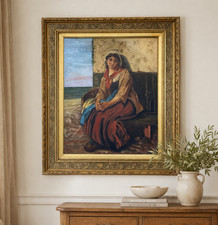 Original Antique Portrait Oil