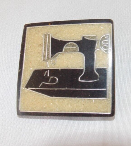 Sewing machine sawdust brooch - sewing,