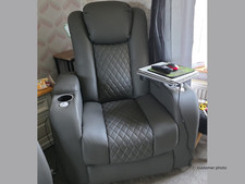 Tech 8 Electric Recliner Chair |Massage | Heating | USB | LED | Grey Cinema Sofa