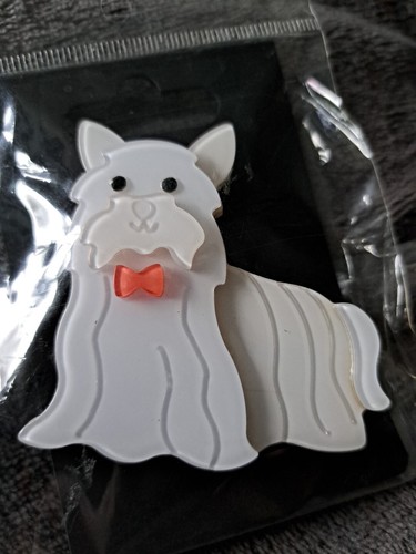New westie dog with bow - bow, resin